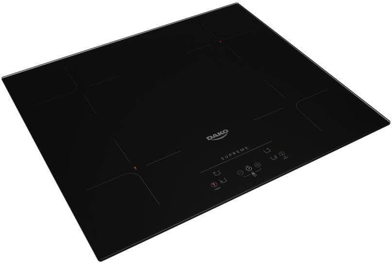 Cooktop de indução Dako Supreme 4 Bocas preto com quatro zonas de cocção