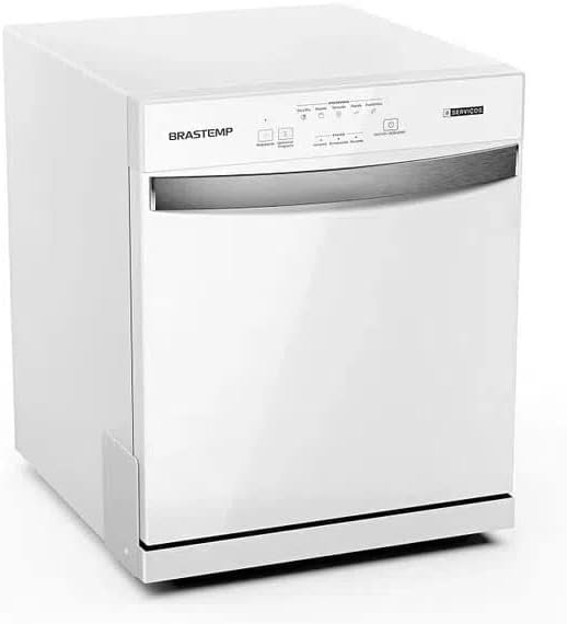Lava-louças Brastemp BLF08BB branca com capacidade para 8 serviços.