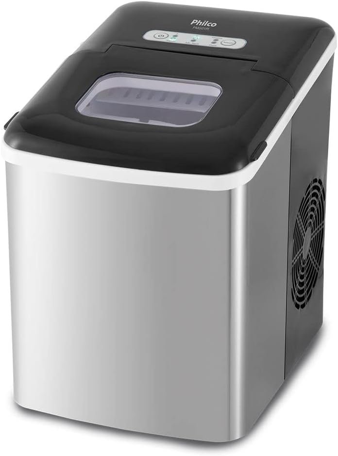 Máquina de gelo Philco PMG01PI com painel e visor superior