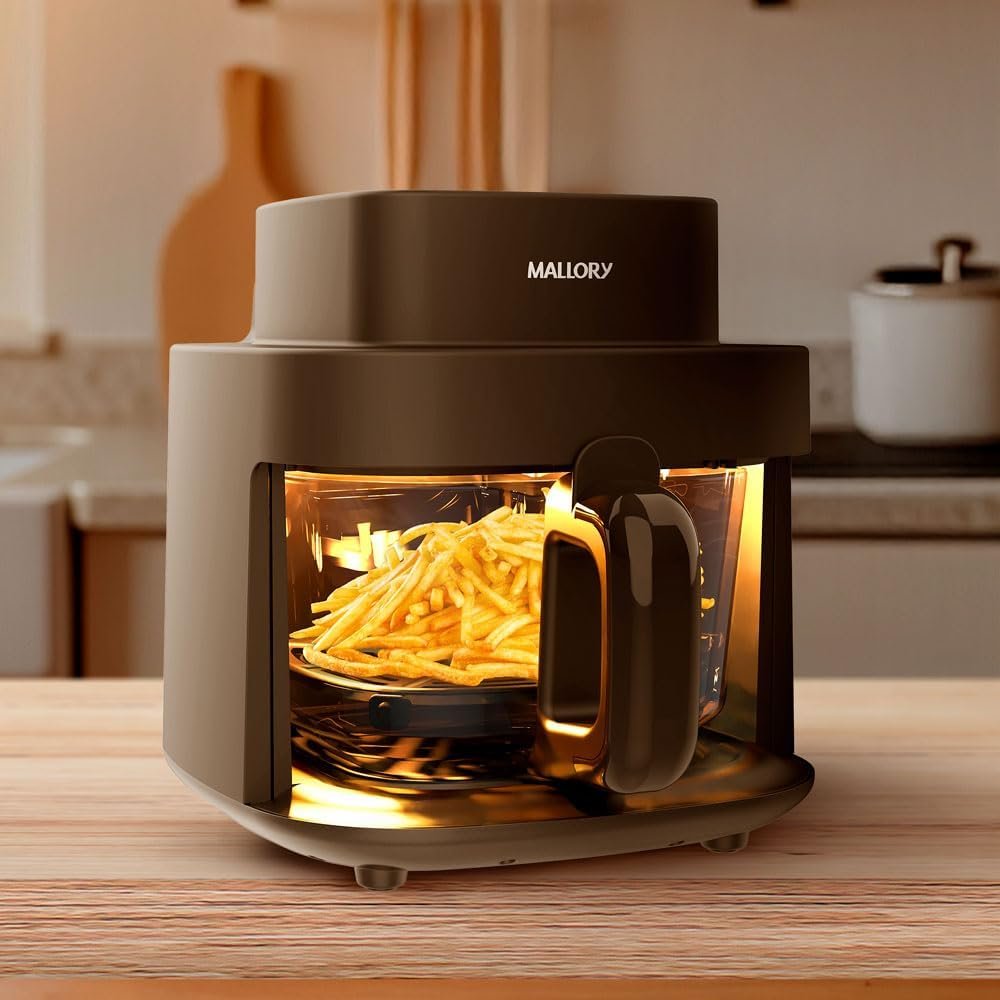 Air fryer Mallory CookGlass 4,5 litros com cuba de vidro temperado.