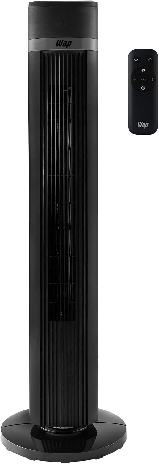 Ventilador de torre WAP Air Silence preto com controle remoto