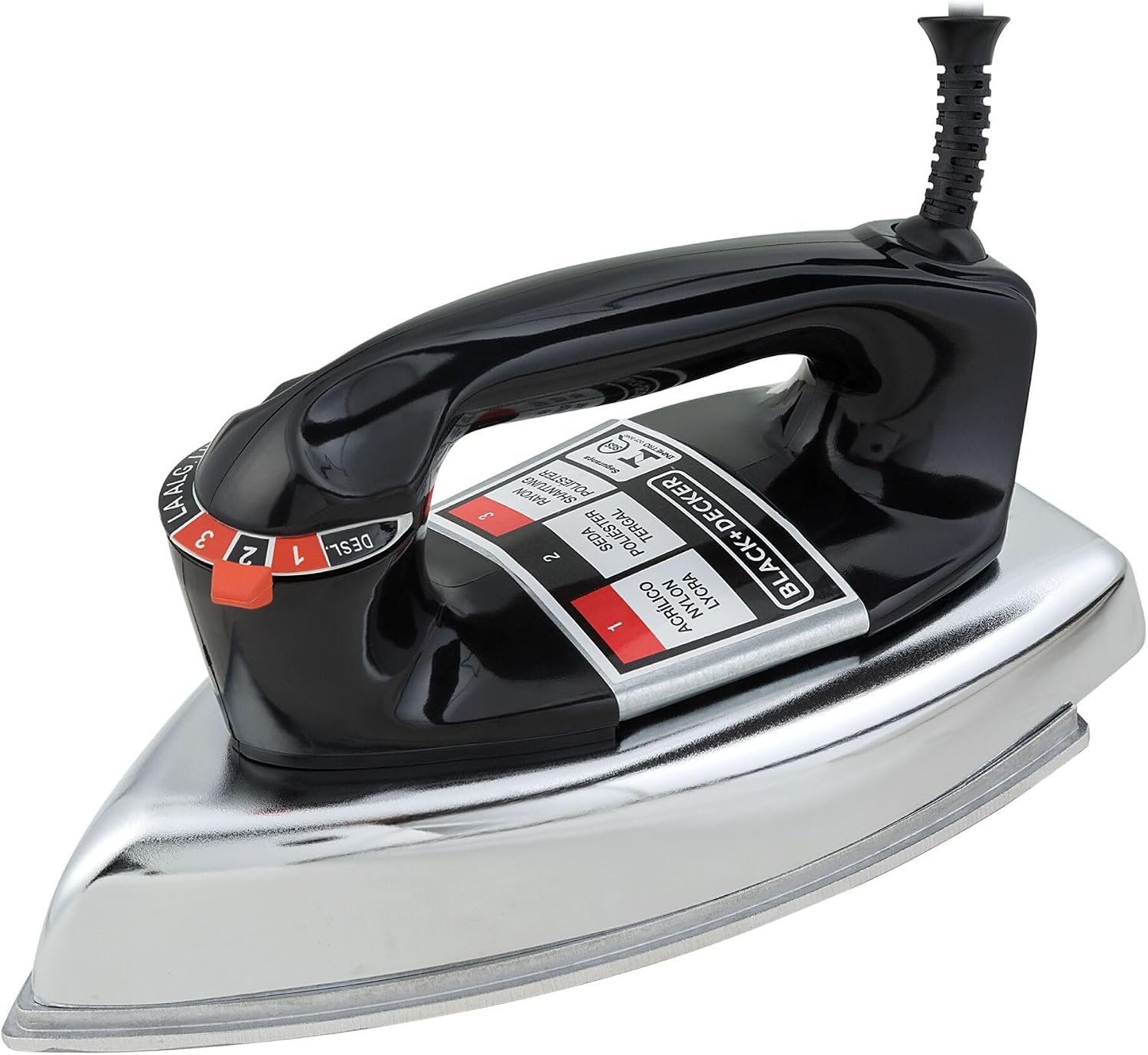 Ferro a seco BLACK+DECKER VFA1110TM2 preto e cromado